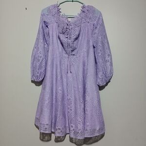 Double Crazy Brand Ladies Light Purple Long Sleeve Dress. Size Large